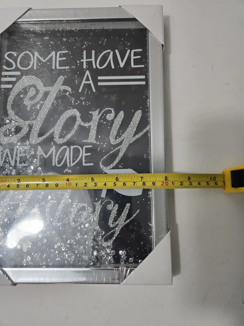 Silver Glitter 'Some Have a Story We Made History' Graduation Frame